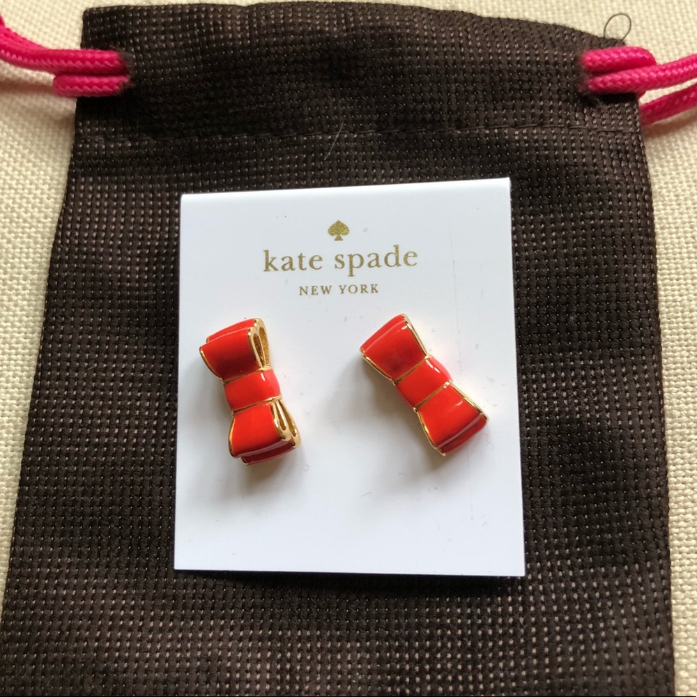 Kate Spade ”pillbox red” 2016 bow earrings.